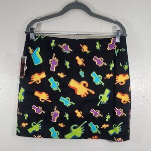 Loud Mouth Ladies Colorful Hand Print Golf Tennis Skorts NWT Size 10